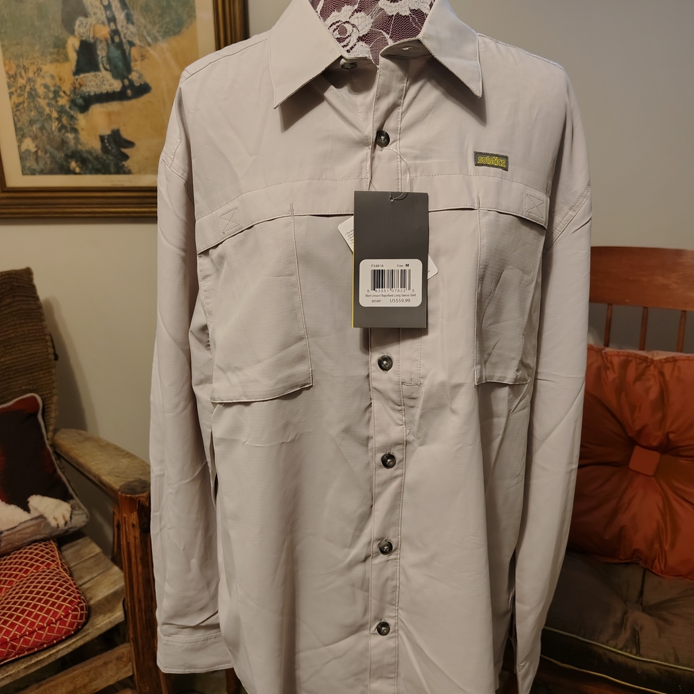 Solstice Light Gray Button-Up Shirt